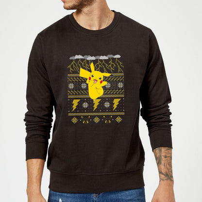 Pokemon Pikachu Christmas Christmas Jumper - Black