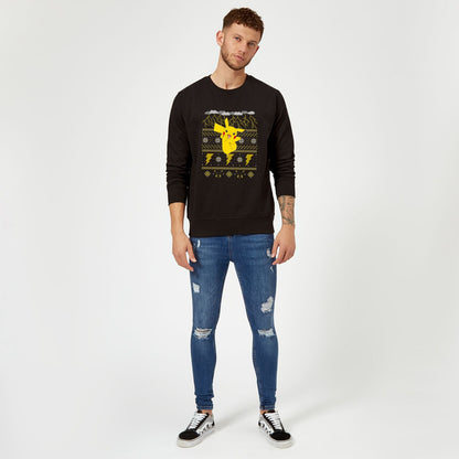Pokemon Pikachu Christmas Christmas Jumper - Black