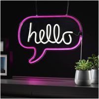 Neon 'Hello' Wall Light