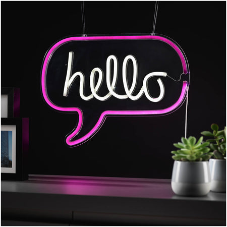 Neon 'Hello' Wall Light