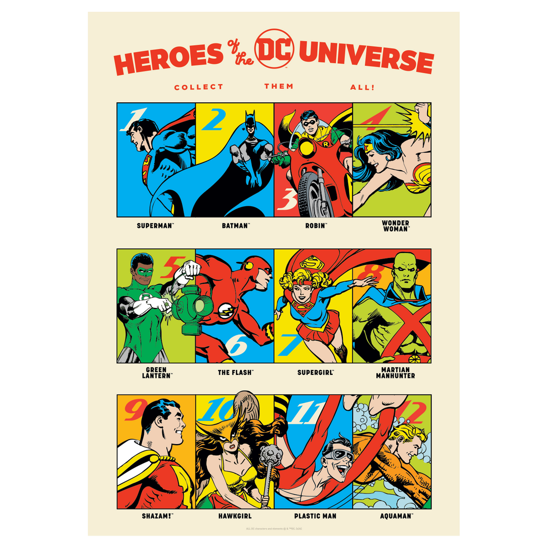 DC 90th Anniversary Heroes Art print