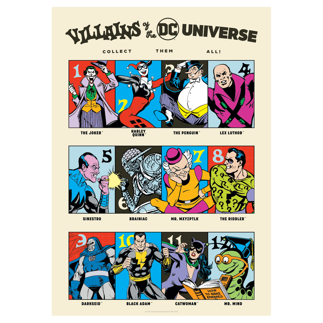 DC 90th Anniversary Villains Art print