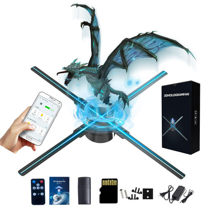 3D LED Hologram Fan Display with App Control and Optional Stand
