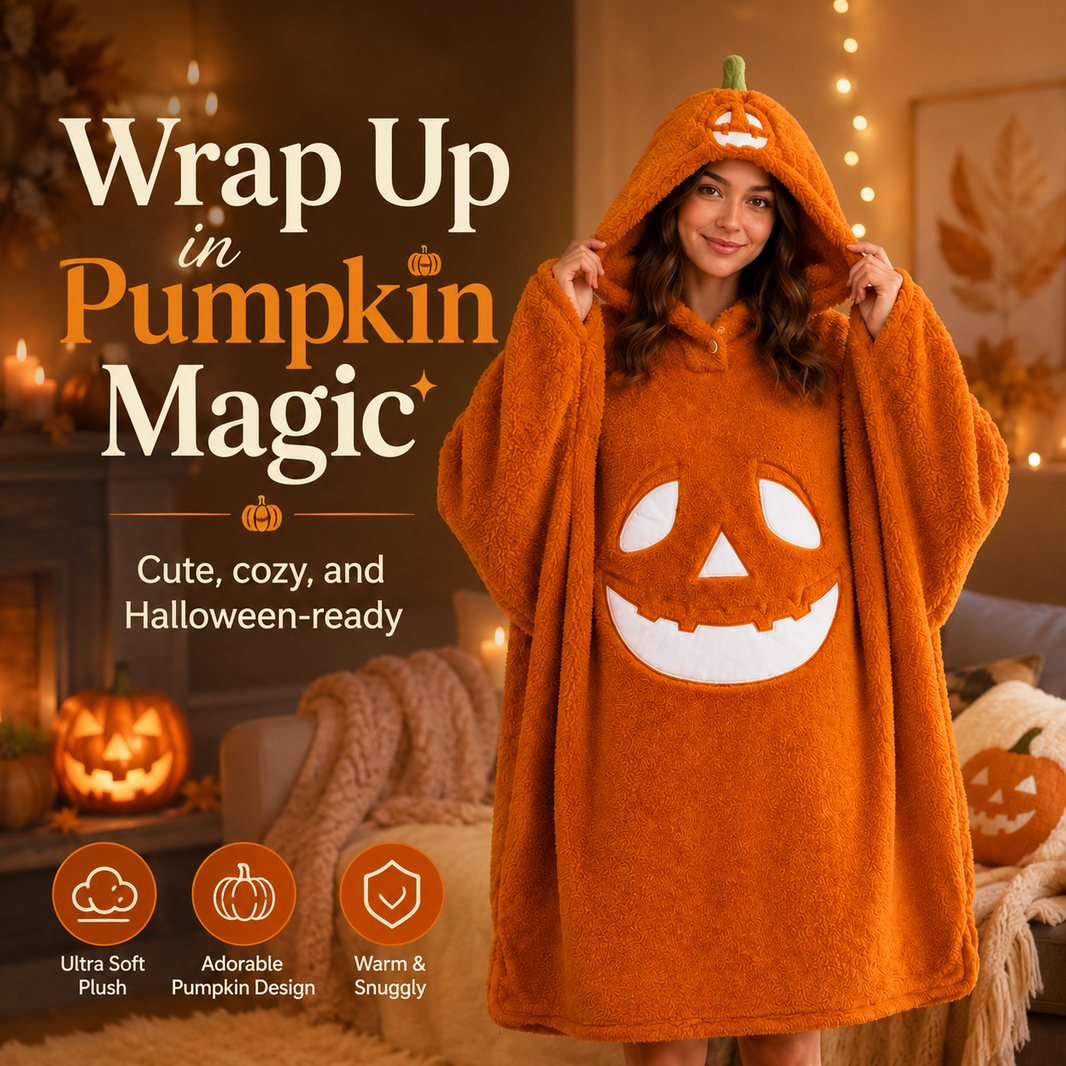 🎃Spooky Cozy Halloween Pumpkin Hooded Plush Robe