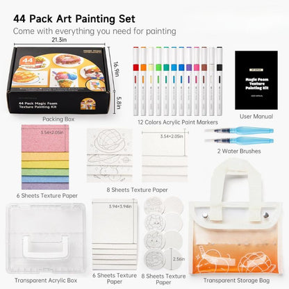 Magic Water-Activated 3D Art Kit – 44-Piece Creative Painting Set