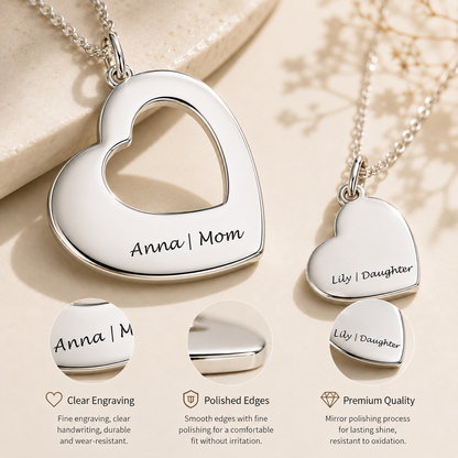 Personalized Mother & Daughter Necklace Set