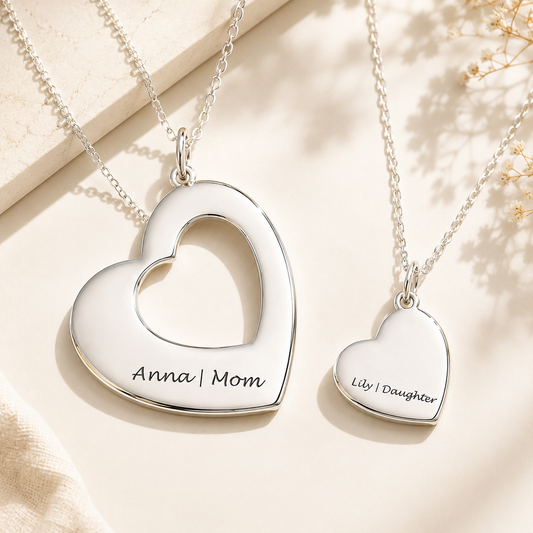 Personalized Mother & Daughter Necklace Set