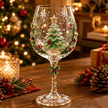 🔥🎁Christmas 3D Wine Glass Collection Gift Box Set✨🎅Magical Christmas  Glass Cup Collection