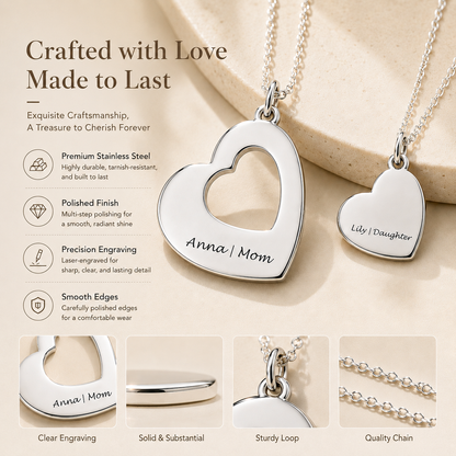 Personalized Mother & Daughter Necklace Set