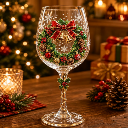 🔥🎁Christmas 3D Wine Glass Collection Gift Box Set✨🎅Magical Christmas  Glass Cup Collection