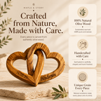 Personalized Olive Wood Interlocking Hearts
