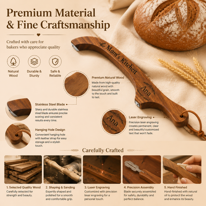 Personalized Engraved Acacia Bread Knife