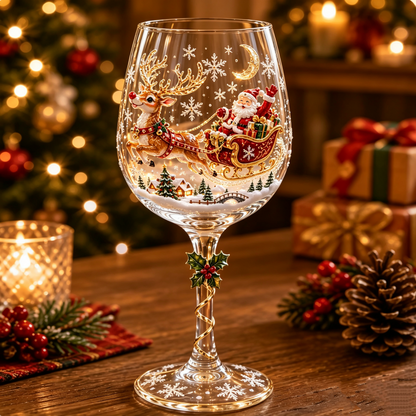 🔥🎁Christmas 3D Wine Glass Collection Gift Box Set✨🎅Magical Christmas  Glass Cup Collection