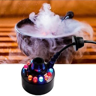 🎃 Halloween Magic Mist Maker – 12 LED Lights for Cauldrons, Fountains & Spooky Décor