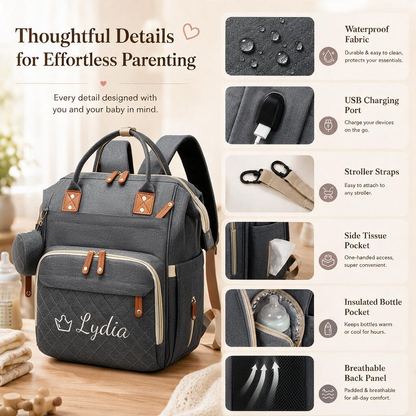 Personalized Multi-Function Diaper Backpack