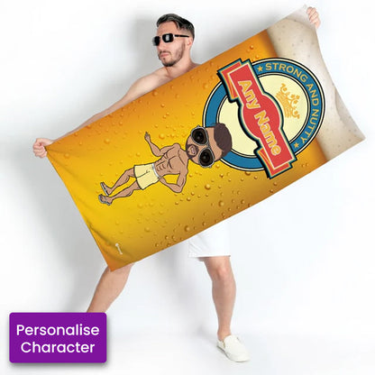 ClaireaBella Mens Personalised Beach Towel - Beer