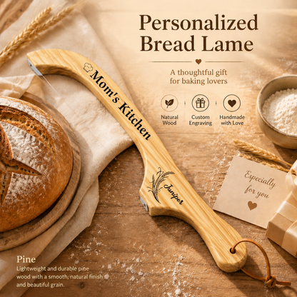 Personalized Engraved Acacia Bread Knife