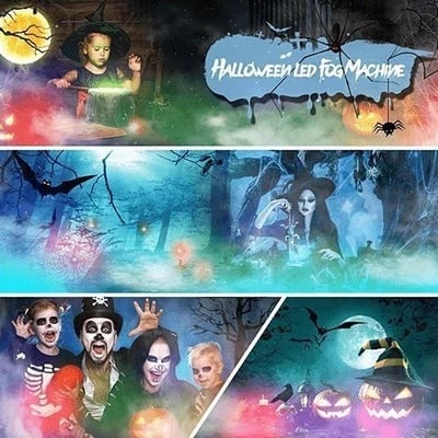 🎃 Halloween Magic Mist Maker – 12 LED Lights for Cauldrons, Fountains & Spooky Décor