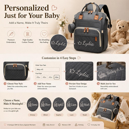 Personalized Multi-Function Diaper Backpack