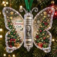 🔥Last Day 49% OFF🦋💵 Christmas Cash Gift Butterfly Ornament – Holiday Money Holder Keepsake 🎄✨