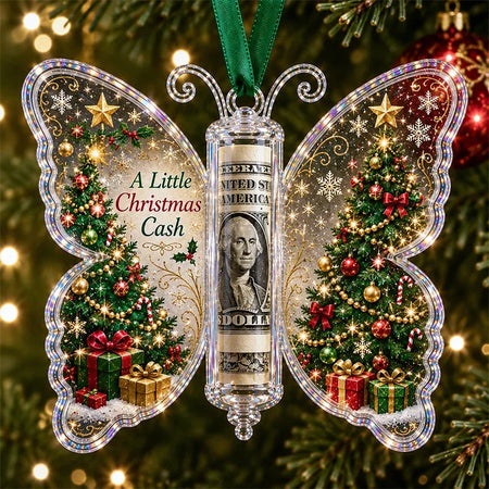 🔥Last Day 49% OFF🦋💵 Christmas Cash Gift Butterfly Ornament – Holiday Money Holder Keepsake 🎄✨