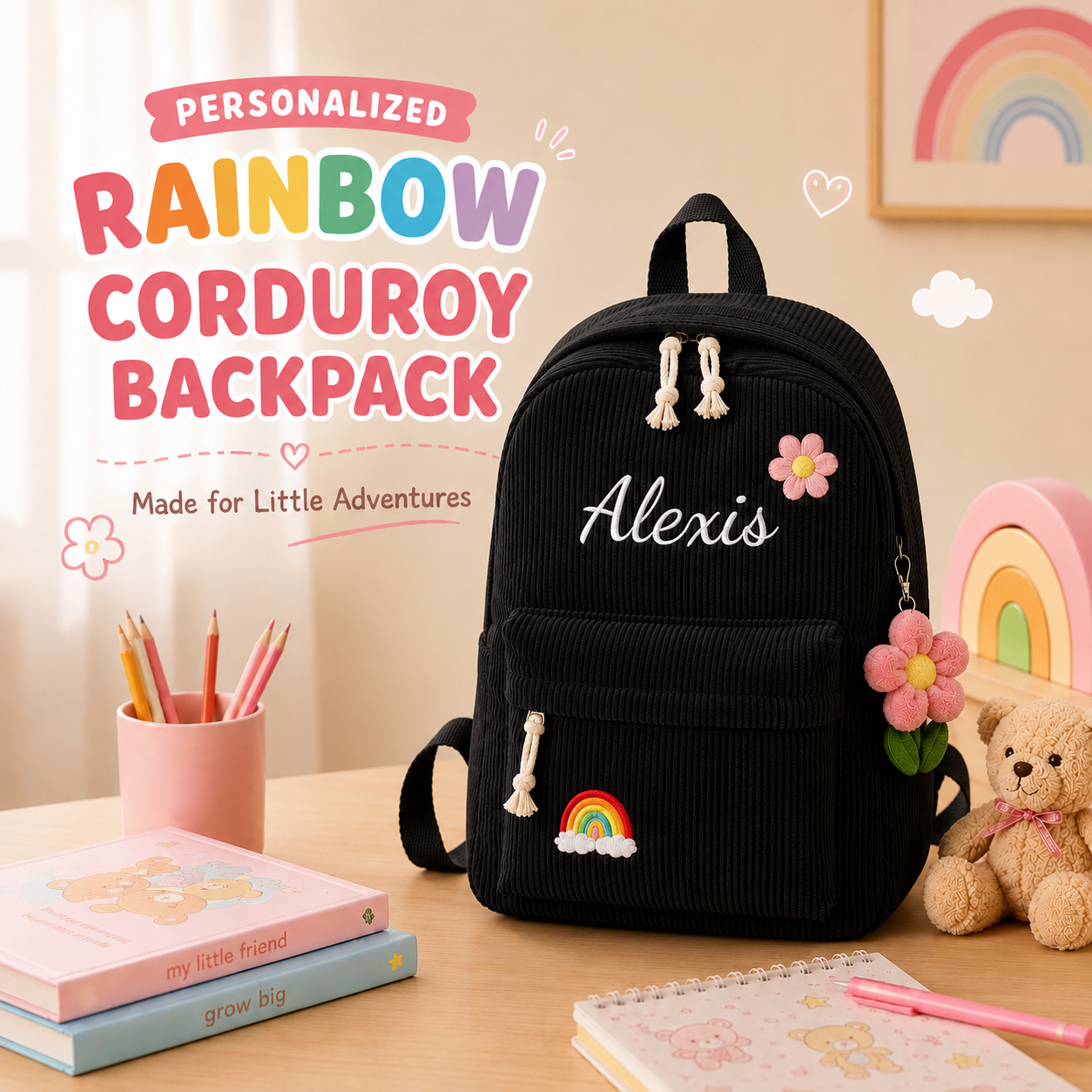Personalized Meadow Corduroy Backpack