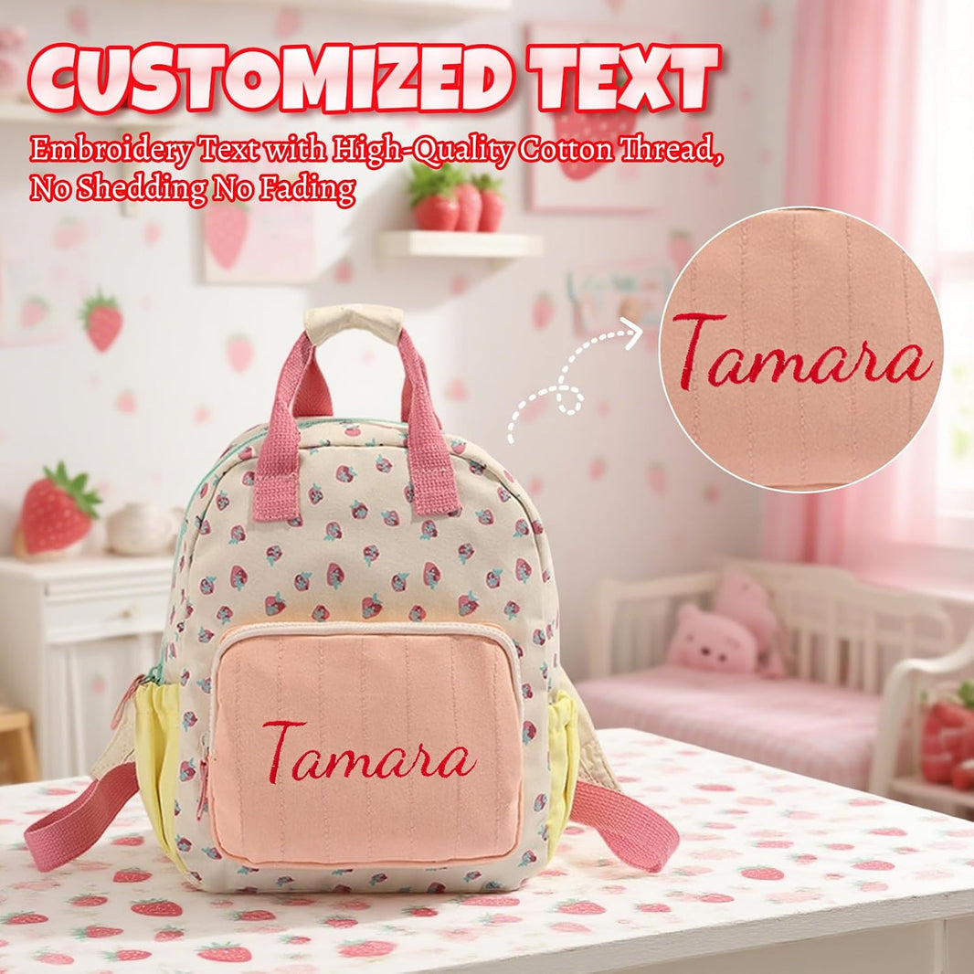 Personalized Strawberry Toddler Backpack