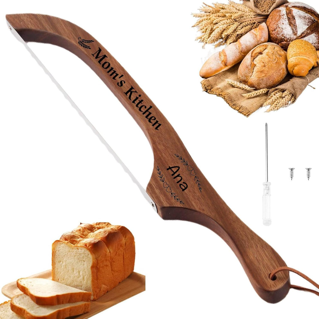 Personalized Engraved Acacia Bread Knife