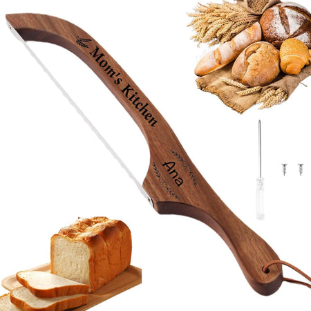 Personalized Engraved Acacia Bread Knife
