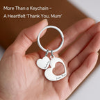 Personalized Mother & Daughter Heart Keychain