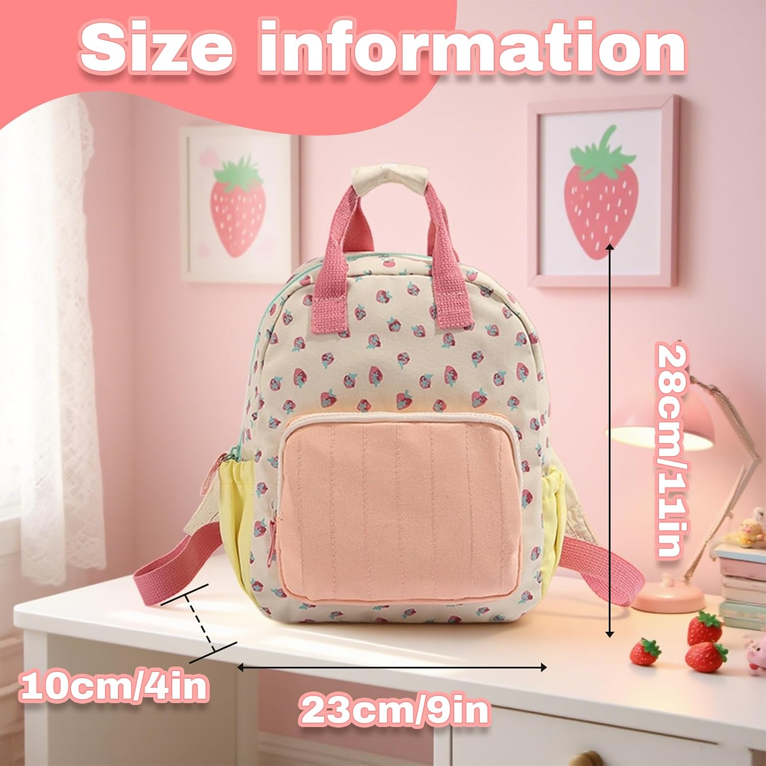 Personalized Strawberry Toddler Backpack