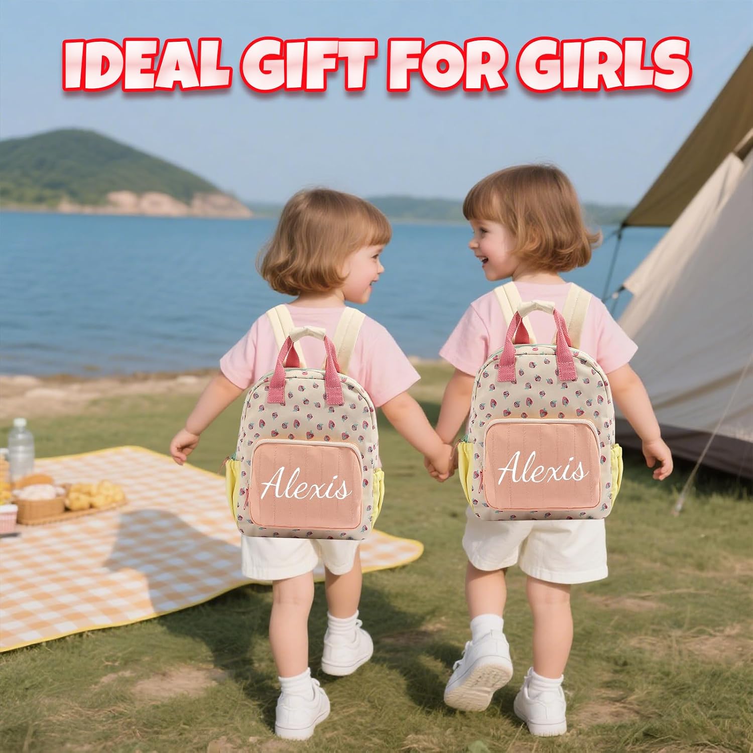 Personalized Strawberry Toddler Backpack