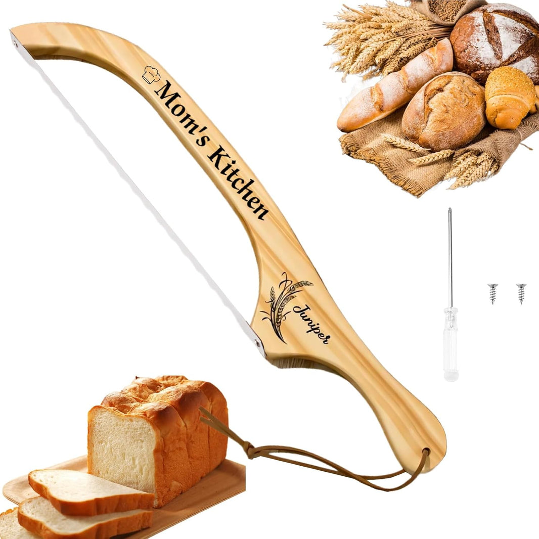 Personalized Engraved Acacia Bread Knife