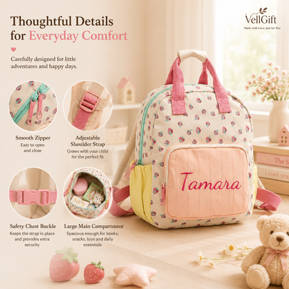 Personalized Strawberry Toddler Backpack