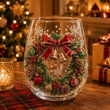 🔥🎁Christmas 3D Wine Glass Collection Gift Box Set✨🎅Magical Christmas  Glass Cup Collection