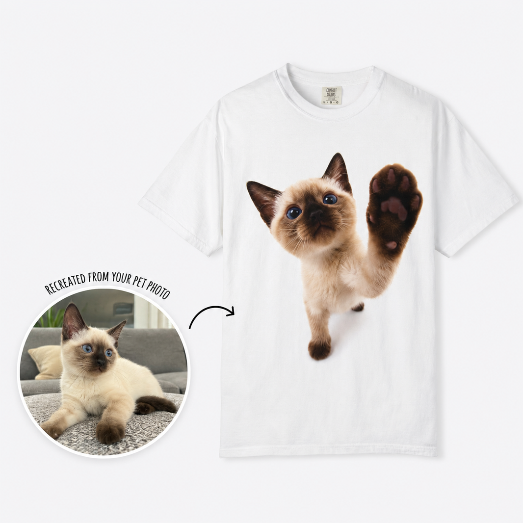 Reaching Paw Cat Tee