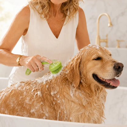Pet Bath Brush with Built-in Shampoo Dispenser