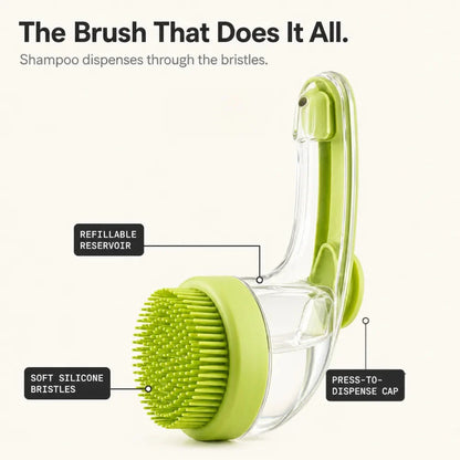 Pet Bath Brush with Built-in Shampoo Dispenser