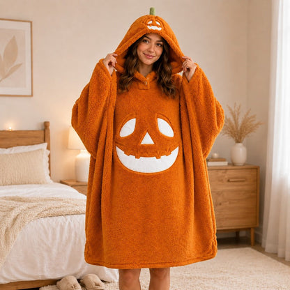 🎃Spooky Cozy Halloween Pumpkin Hooded Plush Robe