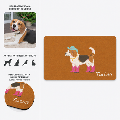 Beagle-Pink-Stiefel-Fußmatte
