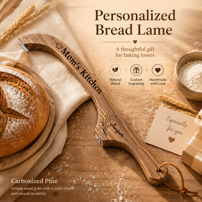 Personalized Engraved Acacia Bread Knife
