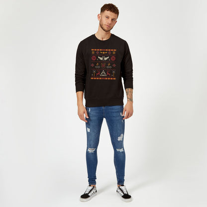 Official Harry Potter Christmas Knit Sweatshirt - Black