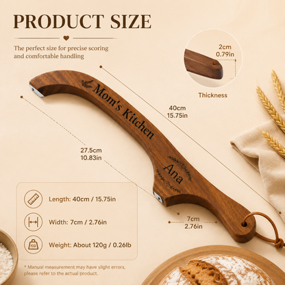 Personalized Engraved Acacia Bread Knife