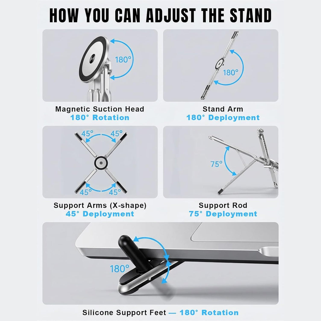 360° faltbarer magnetischer Multi-Geräte-Ständer