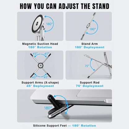 360° Foldable Magnetic Multi-Device Stand