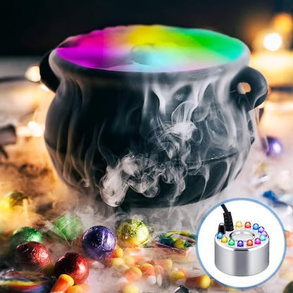🎃 Halloween Magic Mist Maker – 12 LED Lights for Cauldrons, Fountains & Spooky Décor