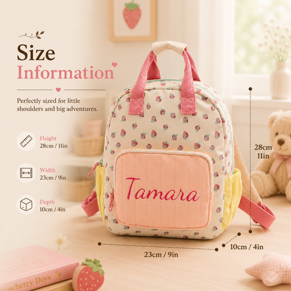 Personalized Strawberry Toddler Backpack