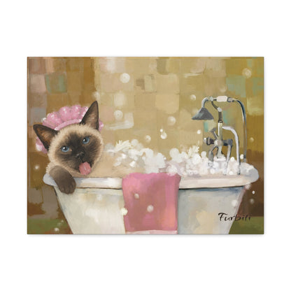 Bath Time Shiba Canvas