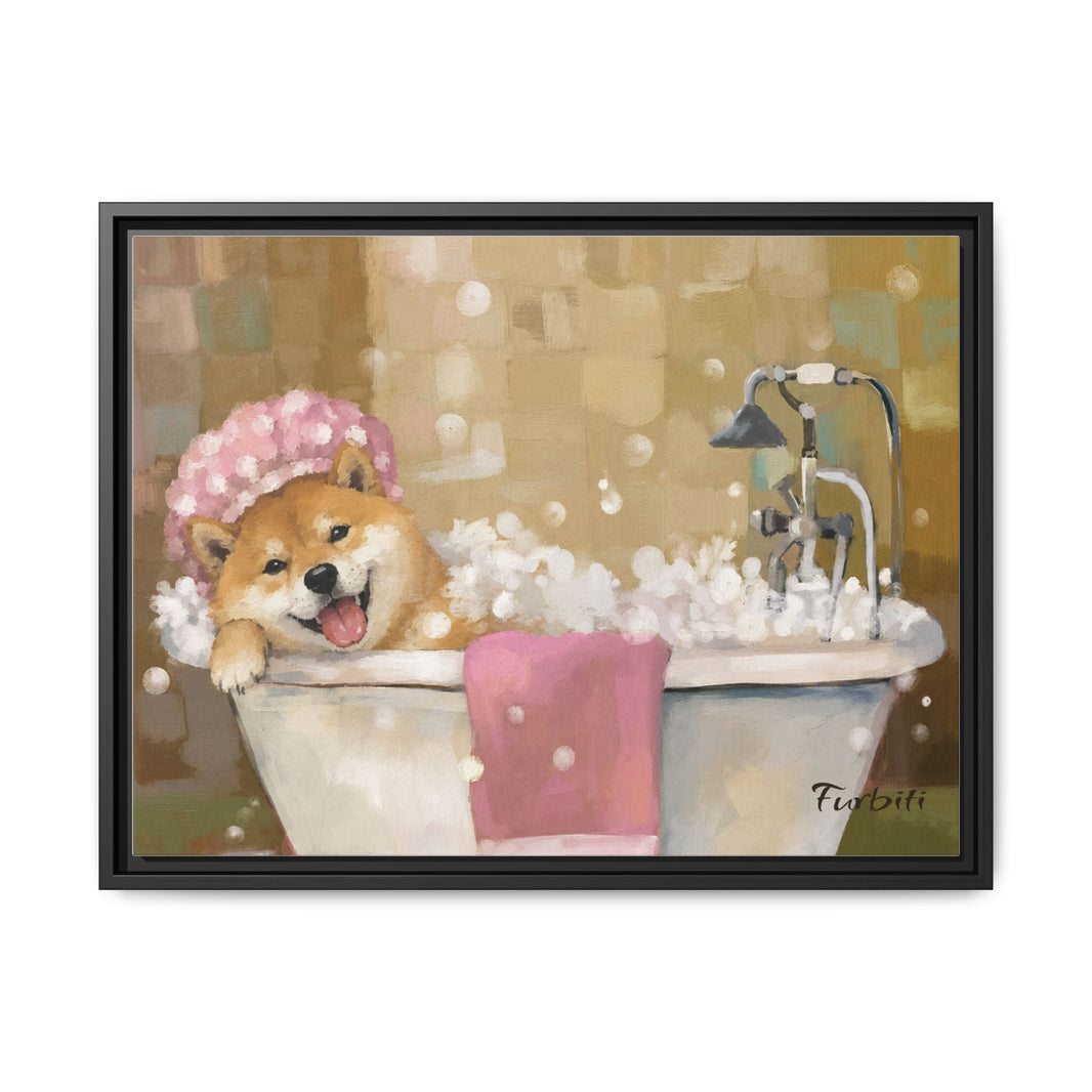 Badezeit Shiba Leinwand