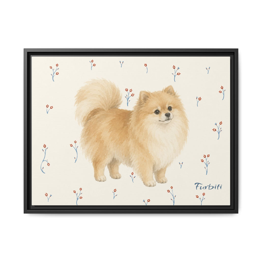 Cremefarbener Pomeranian auf Leinwand